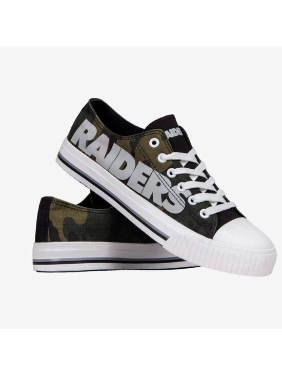 FOCO Shoes - NEW WITH TAGS Las Vegas Raiders Camo Low Top Canvas Sneakers, Women’s Size 7